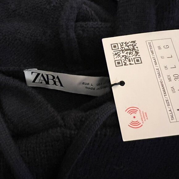 Zara Matching Set, Hoodie Sweater, Jogger Pants, Navy Blue, Knit - Picture 6 of 9